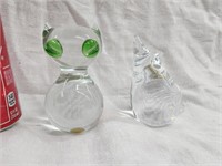2 Mid Century artglass Made in Sweden artglass
