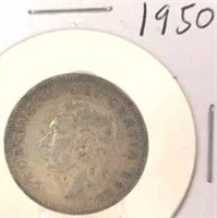 1950 Georgivs VI Canadian Silver Quarter