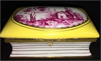 French Hand Painted Porcelain Trinket Box