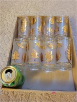 Lot of Mid Century Libby Gold Leaf