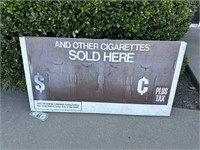 Metal Cigarettes Retail Advertisement Sign