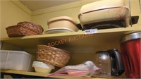 misc. kitchen shelf lot