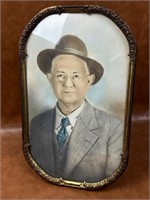 Antique Curved Glass Portrait
