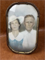 Antique Curved Glass Portrait