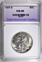 1937-S WALKING LIBERTY HALF  ENG SUPERB GEM BU