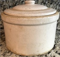 E - ANTIQUE CROCK W/ LID (K36)