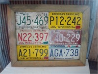Six Framed License Plates J45