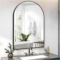 COFENY Arched Mirror, 26"x38" Black Bathroom