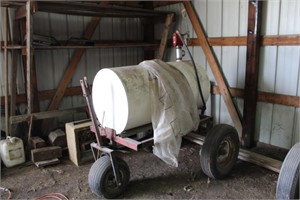 White Tank with Pump on Cart