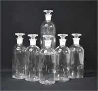 6 pcs Glass Apothocary Type Bottles Glass Stoppers