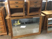 Vtg Cal Shops Dresser with Mirror and Nightstands