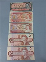 Collectable Canadian Two Dollar Bills