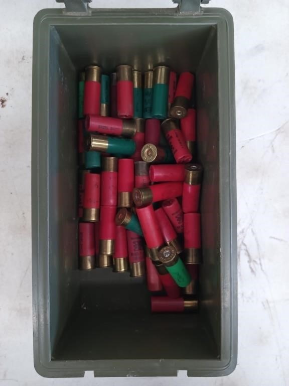 50 rounds 12 gauge in plastic ammo can