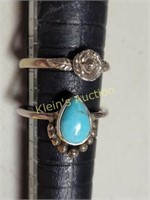 2 estate sterling rings turquoise too!