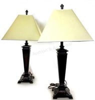 Pair Traditional Candlestick Style Table Lamps