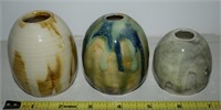 (3) Julie Powell Mohr Miniature Art Pottery Vases