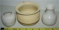 (3) Julie Powell Mohr Mini Art Pottery Vases/Bowl