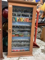 Railway Ticket Cabinet full of Antique Spark Plugs