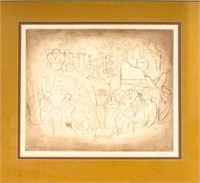 "Orchestra" Etching by Irving Amen (Am 1918-2011)