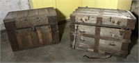 Lot of 2 Vintage Steamer Trunks