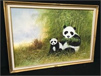 Original Panda Painting on Canvas