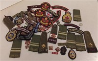 Assorted Cloth Military Hat Badges, Shoulder