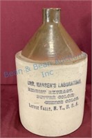 Antique Hanson‘s lab, New York crock jug