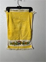 Vintage 70s Yellow Floral Dish Towel