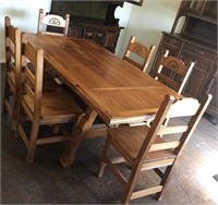 Southwest Natural Pine Table w/ 6 Chairs