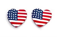 *Catherine's Heart Shaped American Flag Earrings*