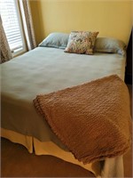 Queen size bed complete-rails, mattress/springs