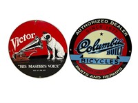 Porcelain Enameled Victor & Columbia Bicycles