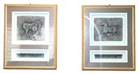 Pair of Framed Horse Plaques