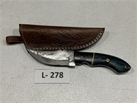 Damascus Knife w/Sheath 3 1/4"
