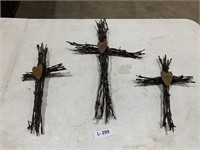 3 Barbwire Crosses