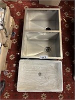2 Porcelain & Stainless Steel Sinks