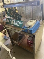 Pegboard Work Bench w/shelf, not contents