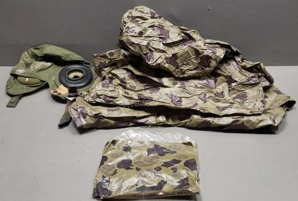 WWII Flight Cap/ Japanese Made Camo Slicker