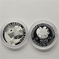 2- 1 oz FINE SILVER ROUNDS NOAH'S ARK