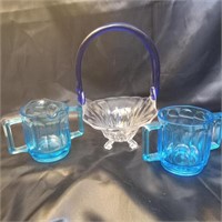 Imperial Glass Old Williamsburg Blue Mini Creamer