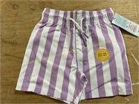 2- Cat & Jack size 18m purple striped shorts