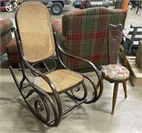 Bentwood Rocking Chair & Colonial Style Chair