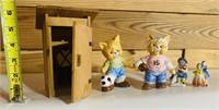 Vintage Figurines & Outhouse Decor