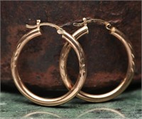 10k Rose Gold Hoop Earrings - 1.85g