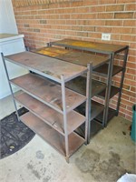 3 metal storage shelves