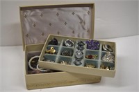 Two Layer Jewelry Box Full Earrings,Necklaces