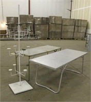 (2) Folding Tables & Adjustable Stand