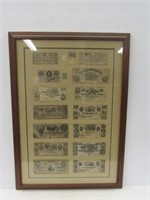 Framed Confederate Currency 23" x 33"