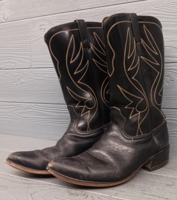 Vintage Black Men's Cowboy Boots