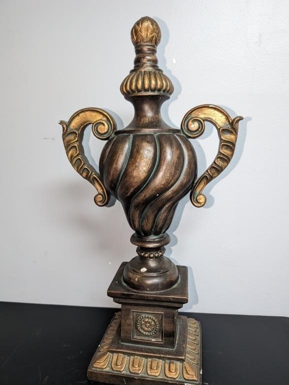 Large Decorative Urn on Pedestal One Pc. Composite